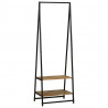 Wieszak na Ubrania Czarny 60 x 45 x 180 cm Lite Drewno Akacji
