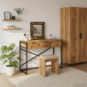Toaletka Z lustrem Brązowy 100 x 40 x 120 cm Lite Drewno Akacji