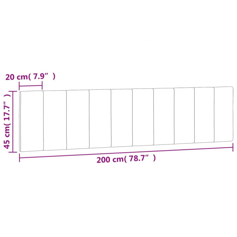 Poduszka na wezgłowie, jasnoszara, 200 cm, aksamitna