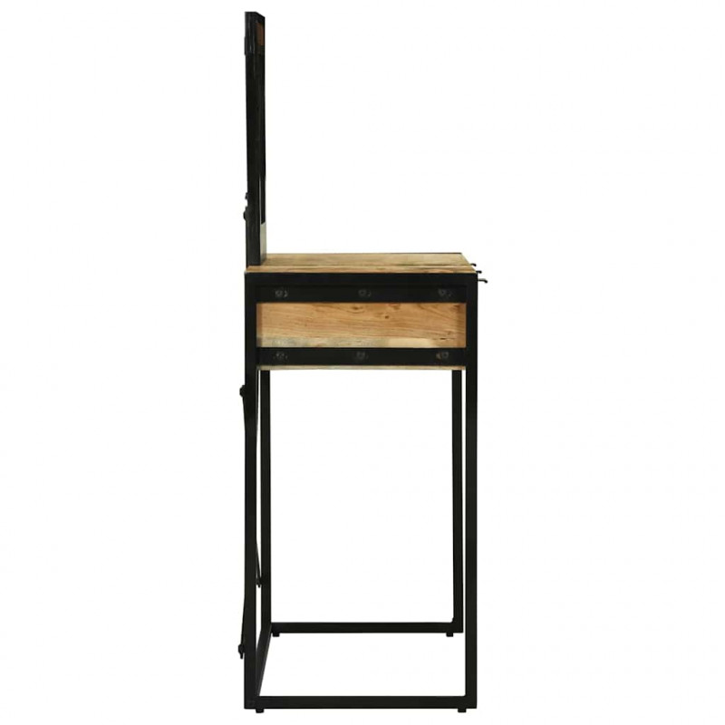 Toaletka Z lustrem Brązowy 100 x 40 x 120 cm Lite Drewno Akacji