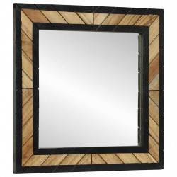 Lustro ścienne Prostokątny Czarny i Brązowy 50 x 2 x 50 cm