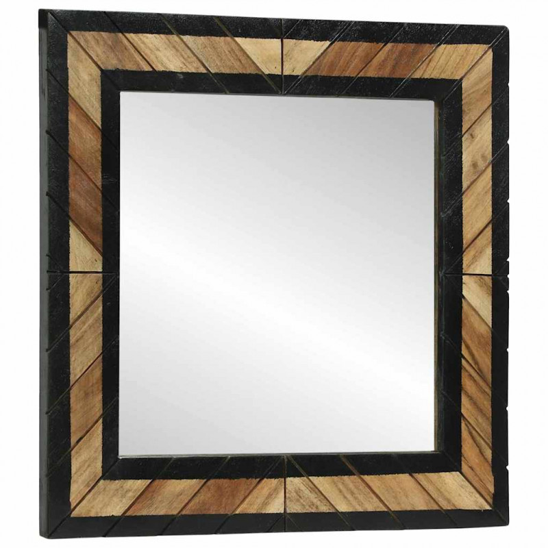 Lustro ścienne Prostokątny Czarny i Brązowy 50 x 2 x 50 cm