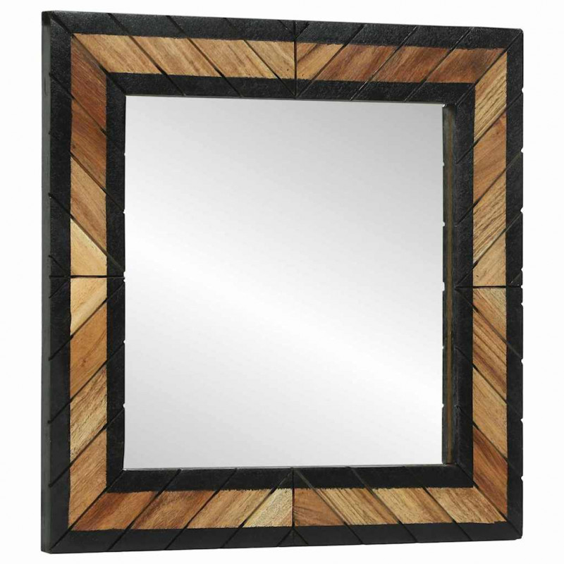 Lustro ścienne Prostokątny Czarny i Brązowy 50 x 2 x 50 cm