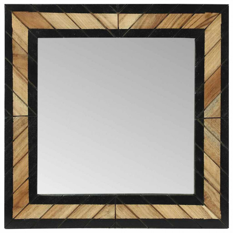 Lustro ścienne Prostokątny Czarny i Brązowy 50 x 2 x 50 cm