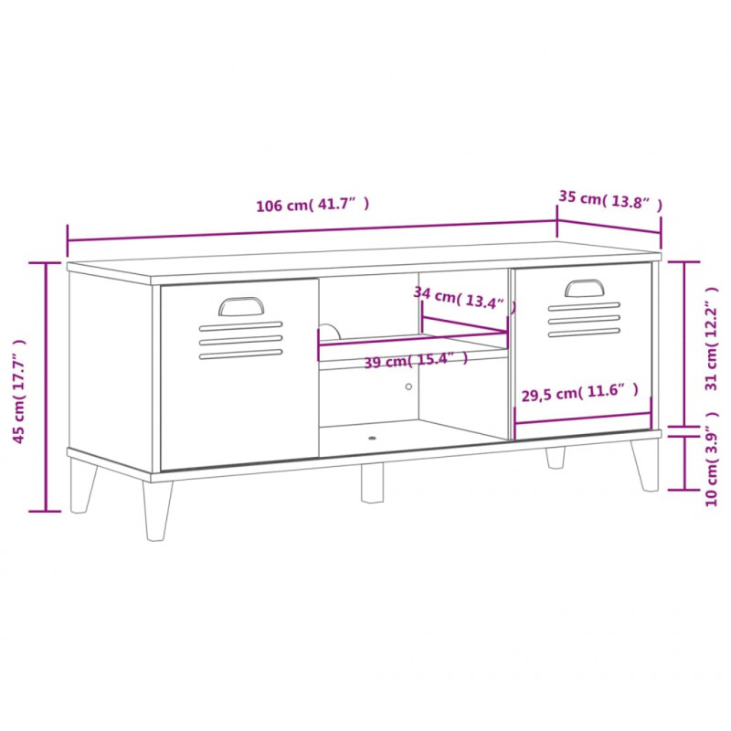 Ławka na buty VIKEN biała 106x35x45 cm, materiał drewnopochodny