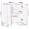 Szafka, 60x34x75 cm, lite surowe drewno mango