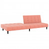 2-osobowa kanapa, różowa, tapicerowana aksamitem