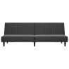 2-osobowa sofa, czarna, sztuczna skóra