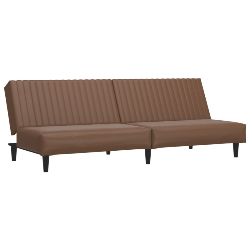 2-osobowa sofa, brązowa, sztuczna skóra