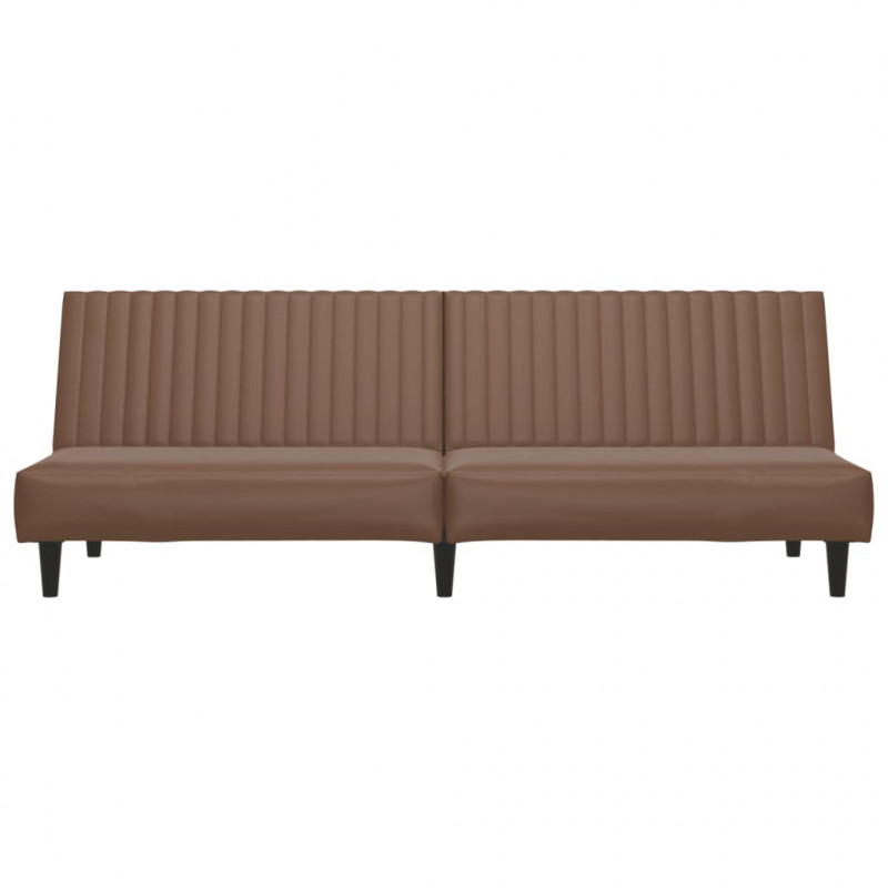 2-osobowa sofa, brązowa, sztuczna skóra