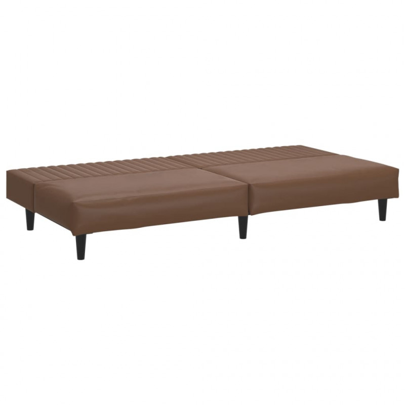 2-osobowa sofa, brązowa, sztuczna skóra