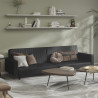 2-osobowa sofa, czarna, sztuczna skóra