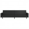 2-osobowa sofa, czarna, sztuczna skóra