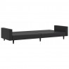 2-osobowa sofa, czarna, sztuczna skóra