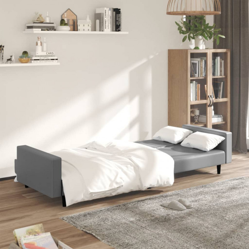 2-osobowa sofa, szara, sztuczna skóra