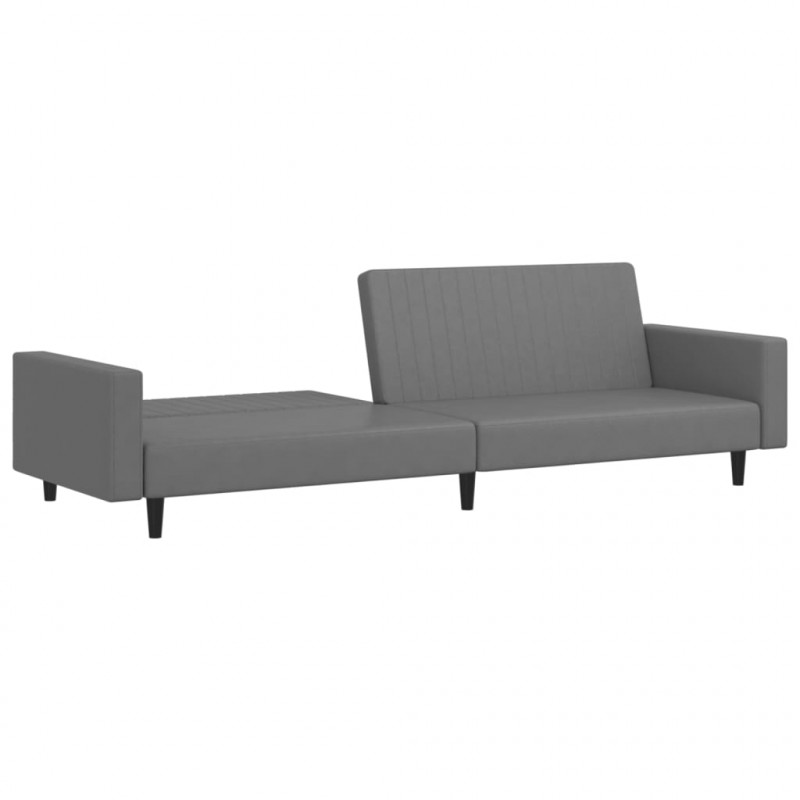 2-osobowa sofa, szara, sztuczna skóra