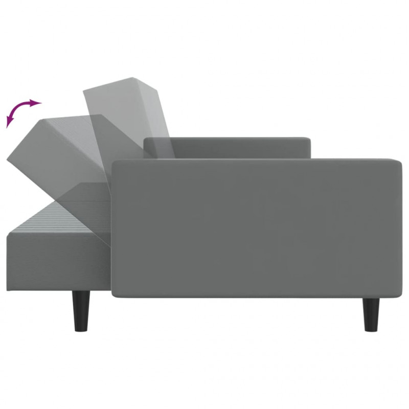 2-osobowa sofa, szara, sztuczna skóra