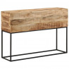 Stolik konsolowy, 110x30x75 cm, surowe drewno mango i żelazo