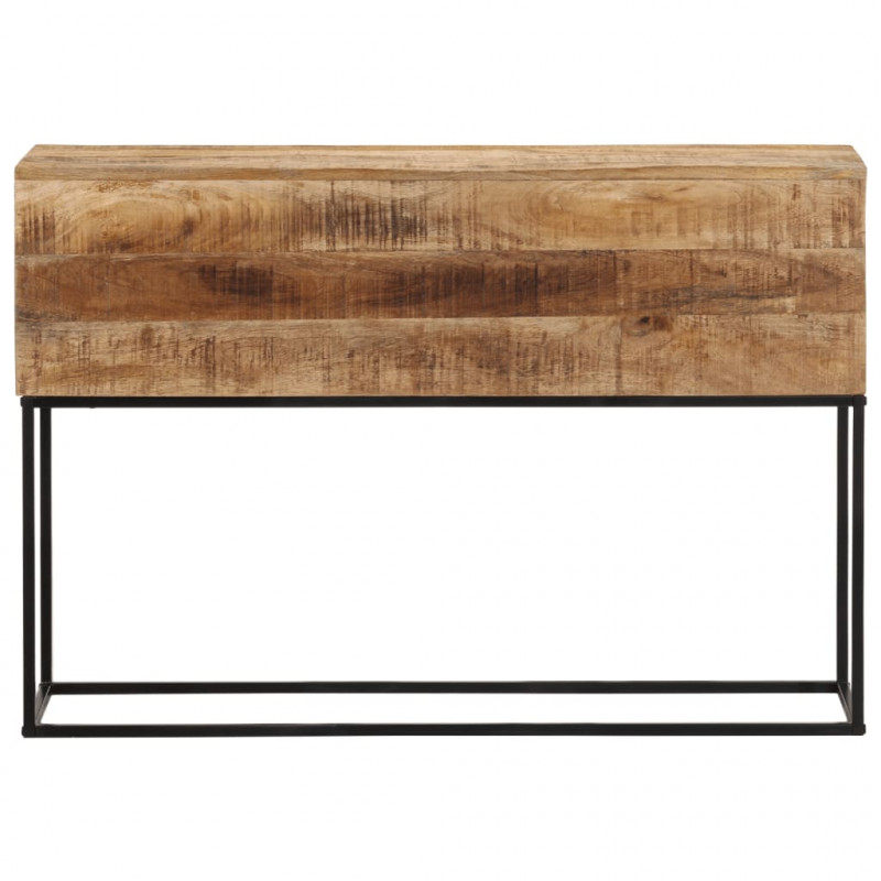 Stolik konsolowy, 110x30x75 cm, surowe drewno mango i żelazo