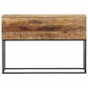 Stolik konsolowy, 110x30x75 cm, surowe drewno mango i żelazo