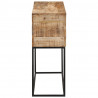 Stolik konsolowy, 110x30x75 cm, surowe drewno mango i żelazo