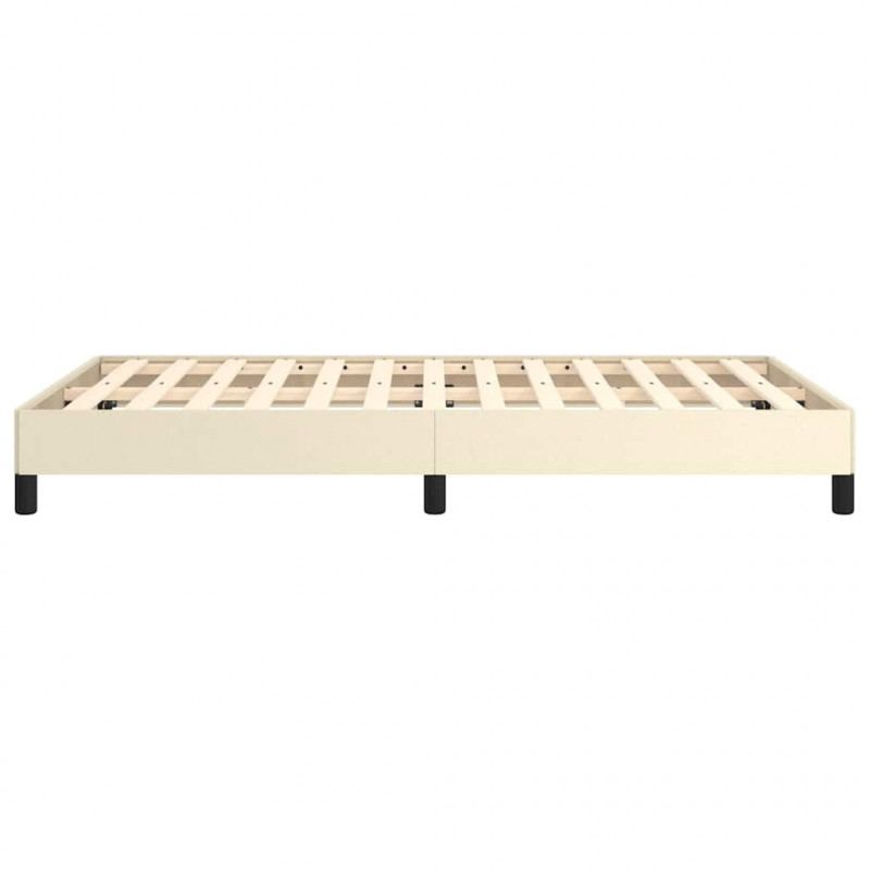 Rama łóżka bez materaca Kremowa 120x190 cm Skóra ekologiczna