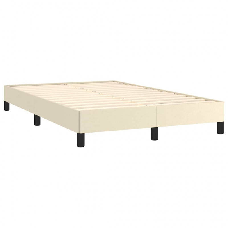 Rama łóżka bez materaca Kremowa 120x190 cm Skóra ekologiczna