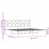 Metalowa rama łóżka z wezgłowiem, czarna, 200x200 cm