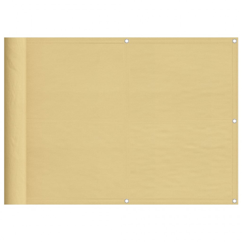 Parawan balkonowy, piaskowy, 75x1000 cm, 100% poliester Oxford