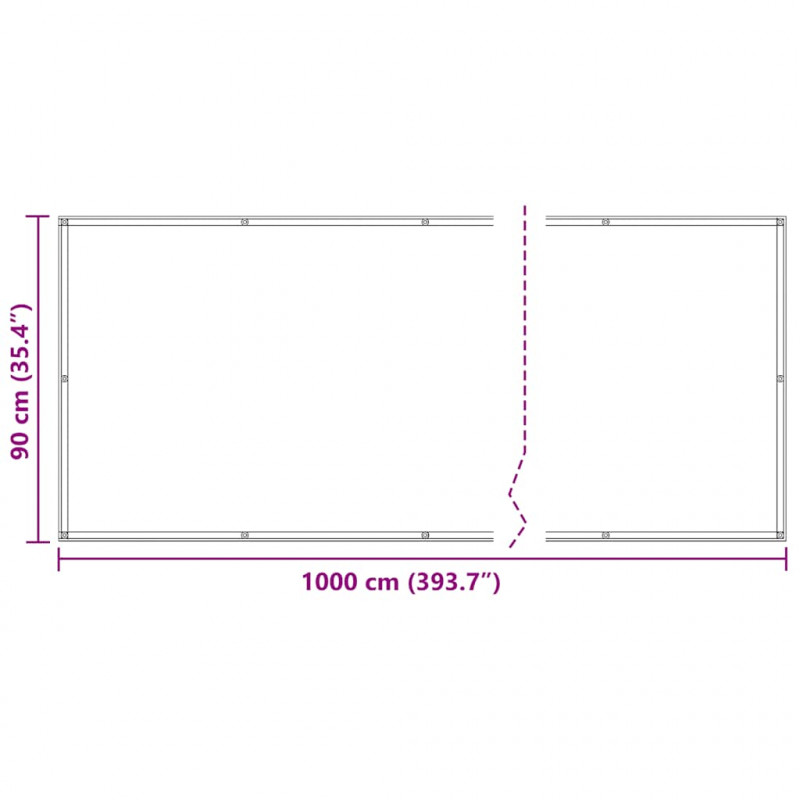 Parawan balkonowy, antracyt, 90x1000 cm, 100% poliester Oxford