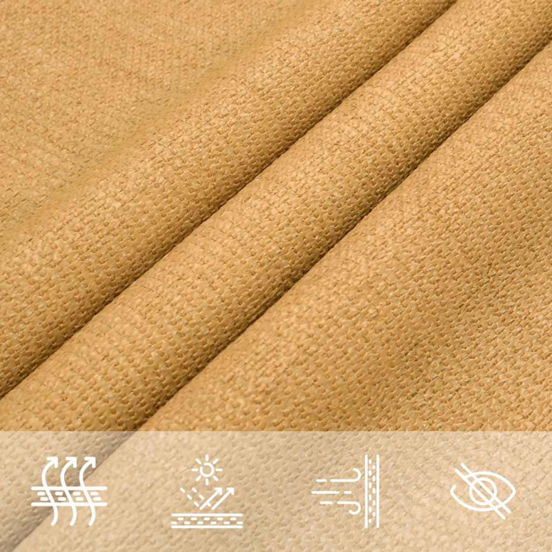 Żagiel przeciwsłoneczny, 160 g/m², piaskowy, 2,5x2,5 m, HDPE
