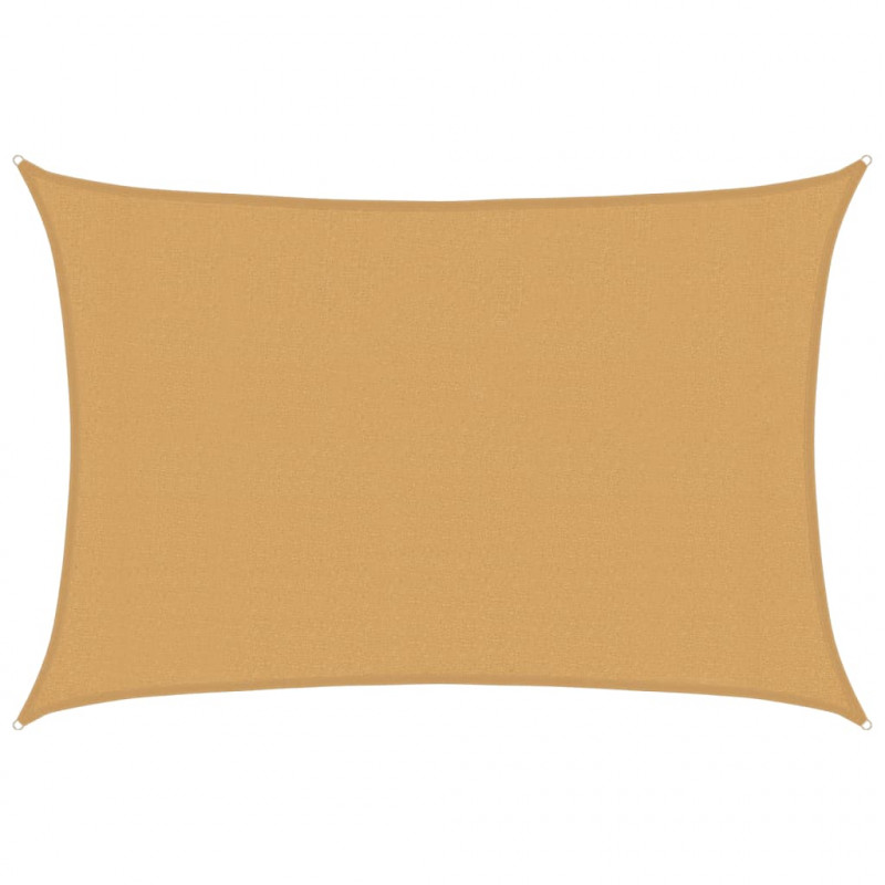 Żagiel przeciwsłoneczny, 160 g/m², piaskowy, 3x5 m, HDPE