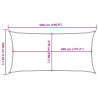 Żagiel przeciwsłoneczny, 160 g/m², piaskowy, 3x5 m, HDPE