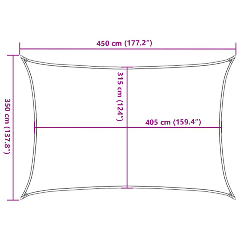 Żagiel przeciwsłoneczny, 160 g/m², piaskowy, 3,5x4,5 m, HDPE