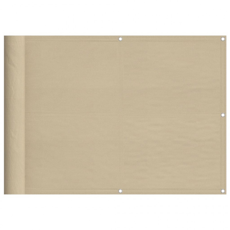 Parawan balkonowy, beżowy, 75x1000 cm, 100% poliester Oxford