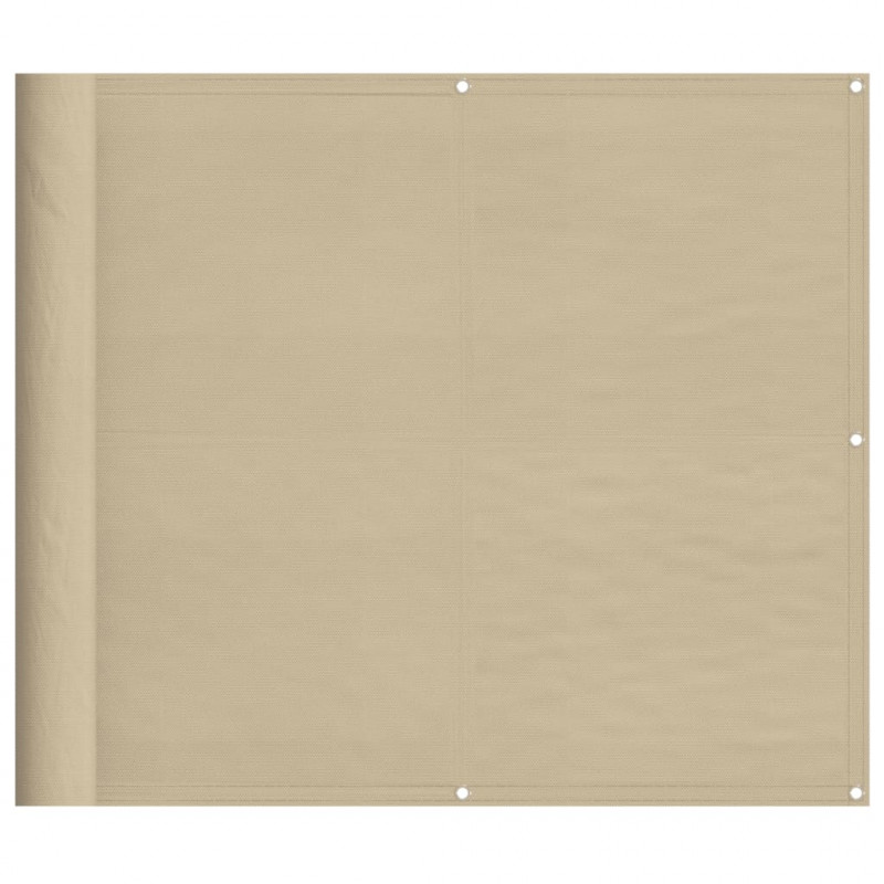 Parawan balkonowy, beżowy, 90x1000 cm, 100% poliester Oxford