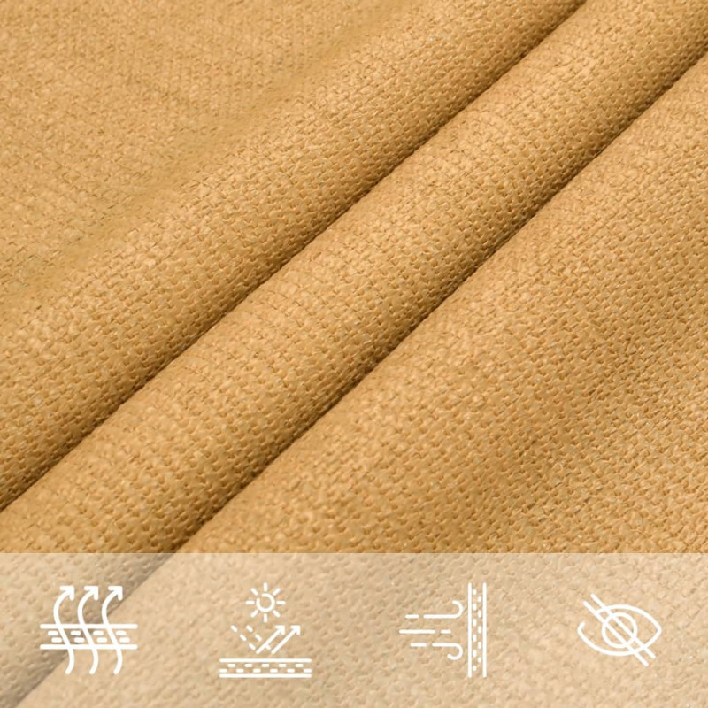 Żagiel przeciwsłoneczny, 160 g/m², piaskowy, 5x6 m, HDPE