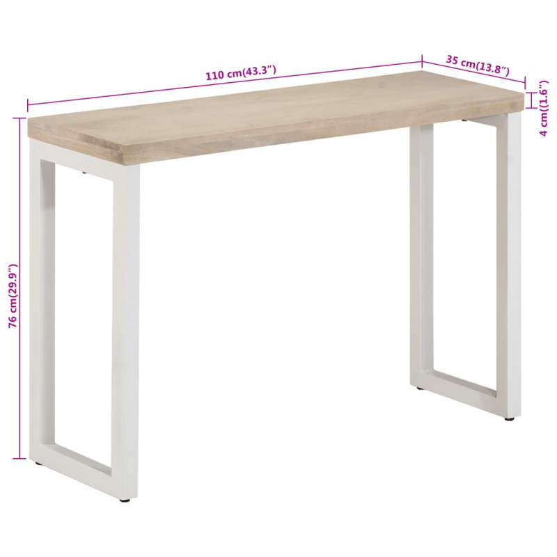 Stolik konsolowy, brązowy, 110x35x76 cm, drewno mango i żelazo