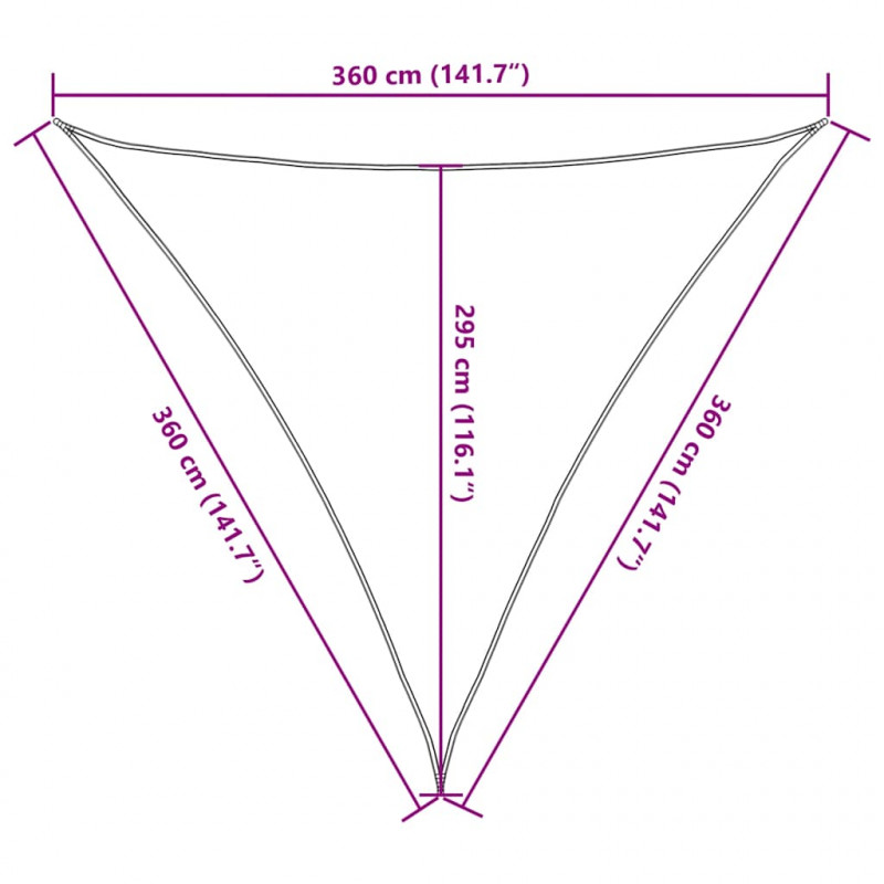 Żagiel przeciwsłoneczny, 160 g/m², piaskowy, 3,6x3,6x3,6 m
