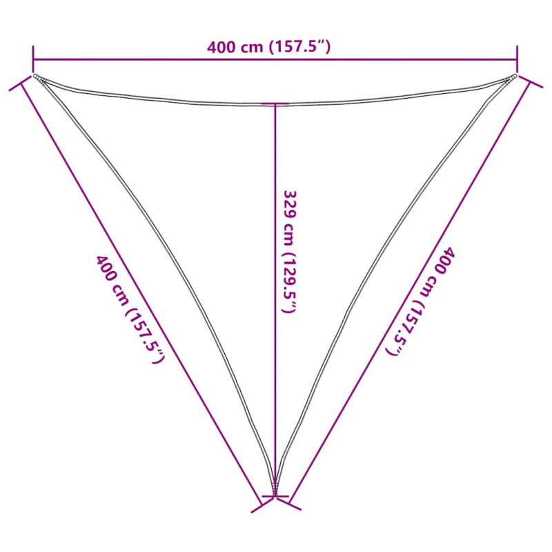 Żagiel przeciwsłoneczny, 160 g/m², piaskowy, 4x4x4 m, HDPE