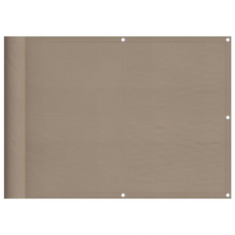 Parawan balkonowy, taupe, 75x1000 cm, 100% poliester Oxford