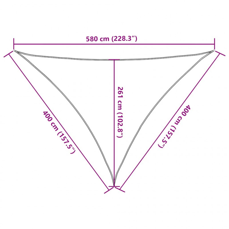 Żagiel przeciwsłoneczny, 160 g/m², piaskowy, 4x4x5,8 m, HDPE