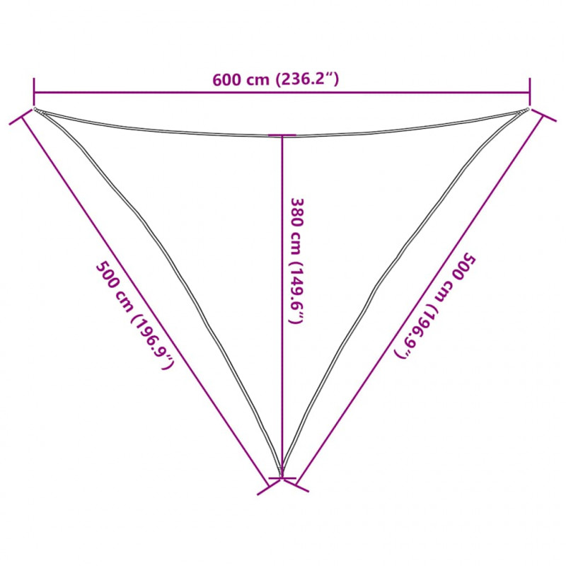 Żagiel przeciwsłoneczny, 160 g/m², piaskowy, 5x5x6 m, HDPE