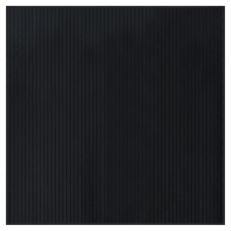 Dywan kwadratowy, czarny, 100x100 cm, bambusowy