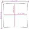 Żagiel przeciwsłoneczny, 160 g/m², jasnoszary, 3x3 m, HDPE