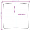 Żagiel przeciwsłoneczny, 160 g/m², jasnoszary, 3,6x3,6 m, HDPE