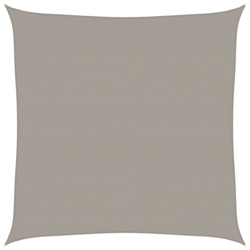 Żagiel przeciwsłoneczny, 160 g/m², jasnoszary, 7x7 m, HDPE