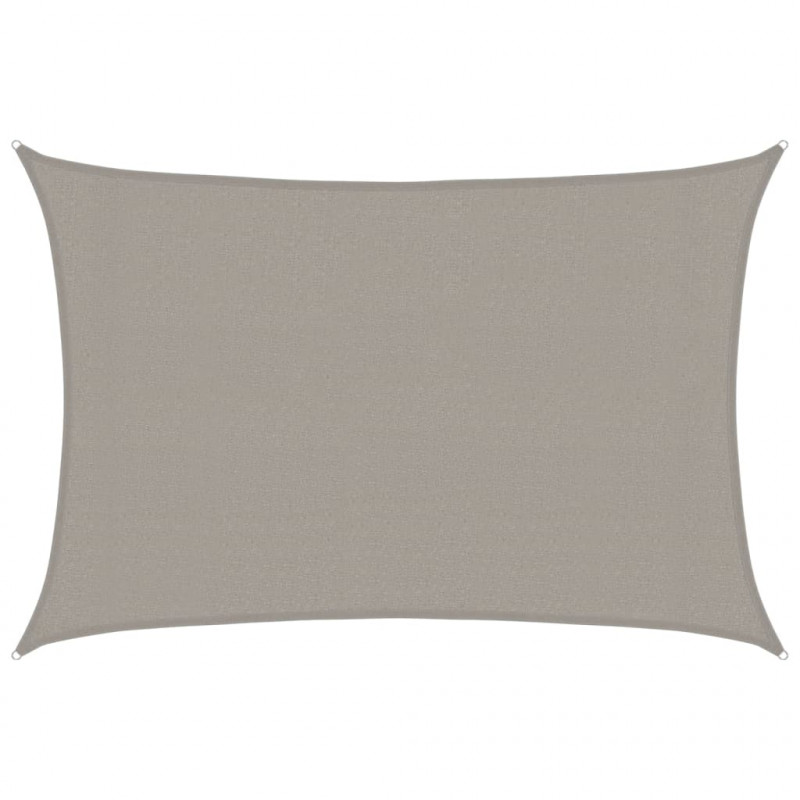 Żagiel przeciwsłoneczny, 160 g/m², jasnoszary, 3x4 m, HDPE