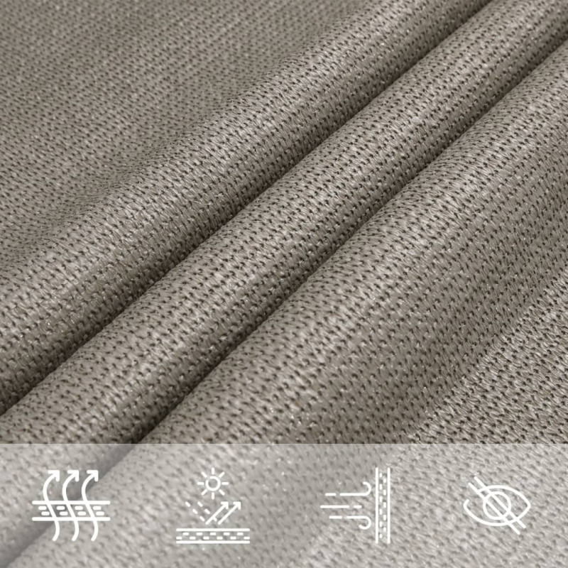 Żagiel przeciwsłoneczny, 160 g/m², jasnoszary, 5x6 m, HDPE