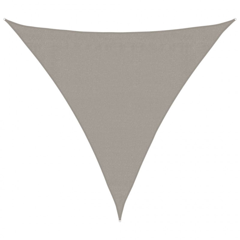 Żagiel przeciwsłoneczny, 160 g/m², jasnoszary, 3x3x3 m, HDPE